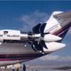 The Pratt & Whitney-Allison 578–DX geared propfan demonstrator engine, installed on an MD-80 testbed aircraft.